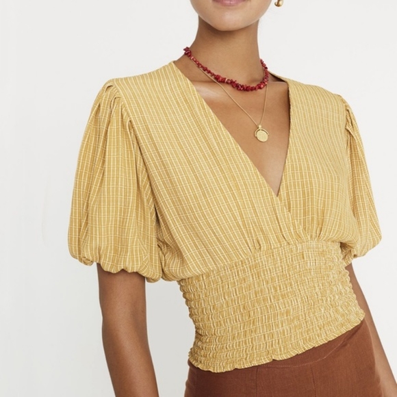 Faithfull the Brand Tops - Faithfull The Brand Ceretti Check P-Desert top.